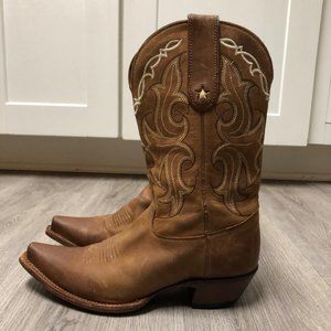 Tony Lama Women’s Size 6.5 - run Small  Cowboy Western Brown Tan Leather Boots